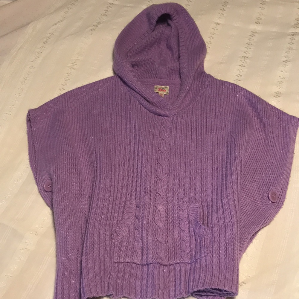 Girls Justice Purple Sweater Hoodie/Cape